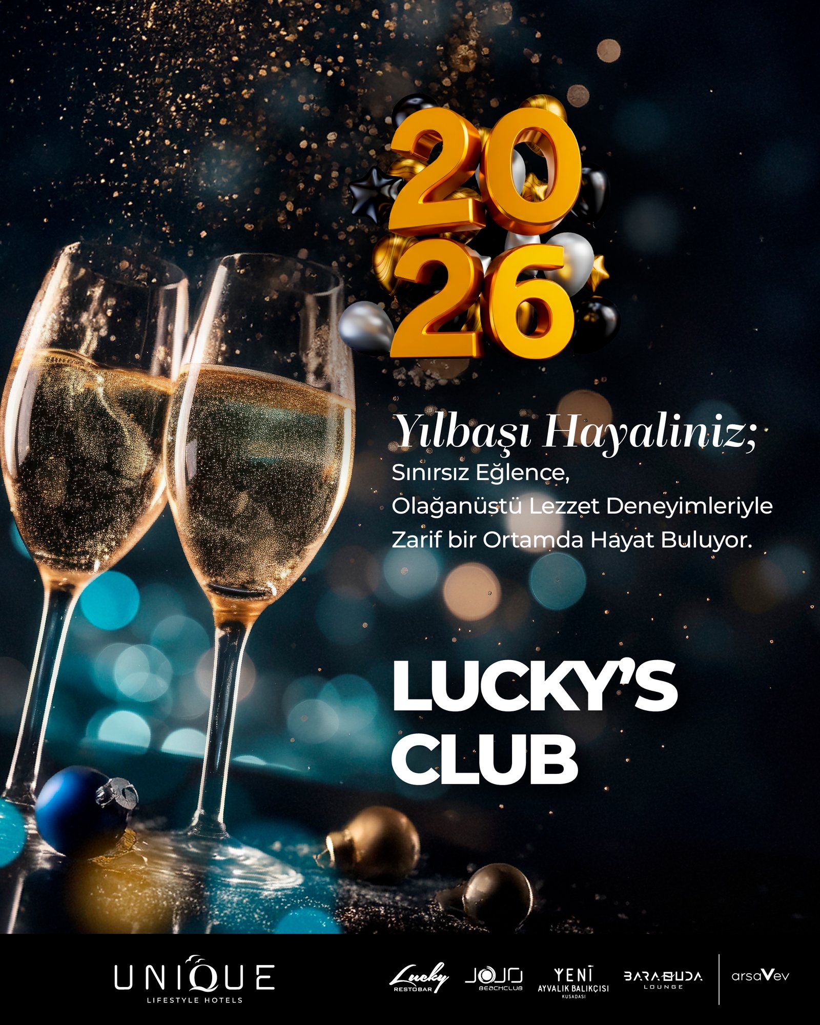 Lucky's Club Yılbaşı Gala Yemeği ve Eğlence Programı